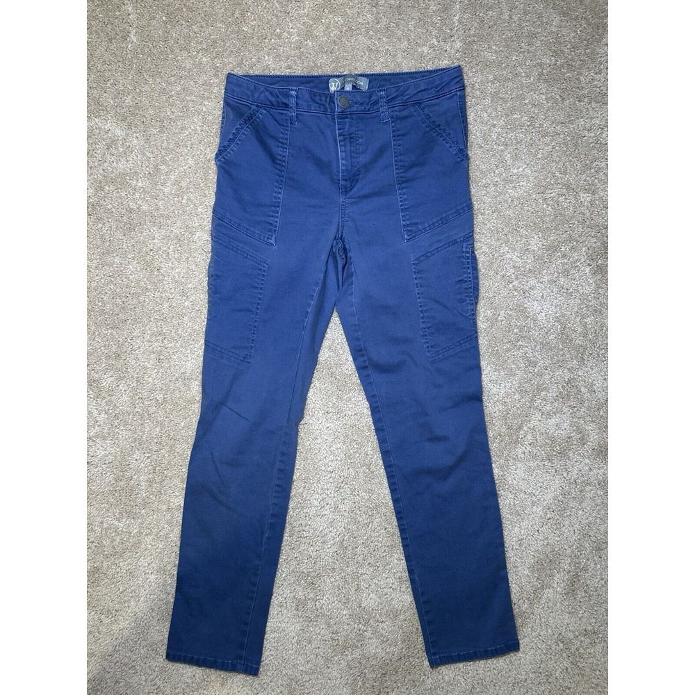 Wit & Wisdom Womens Blue Grey Casual Chino Utility Pants Size 4